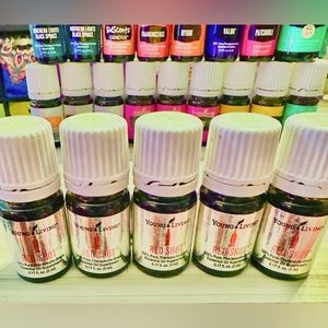 FIVE NEW, SEALED BOTTLES OF RED SHOT BY YOUNG LIVING!